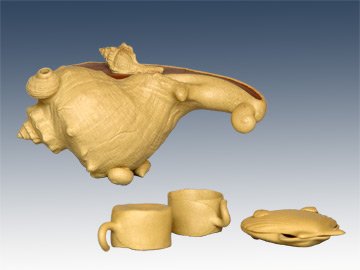 蒋建明紫砂壶 海螺五件套200CC 