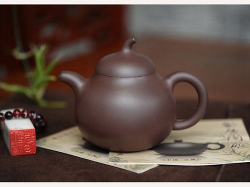 许敏芳紫砂壶 小茄段 