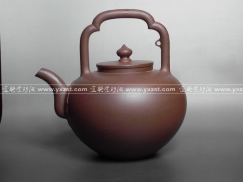 张亦忠紫砂壶 吴径提梁 
