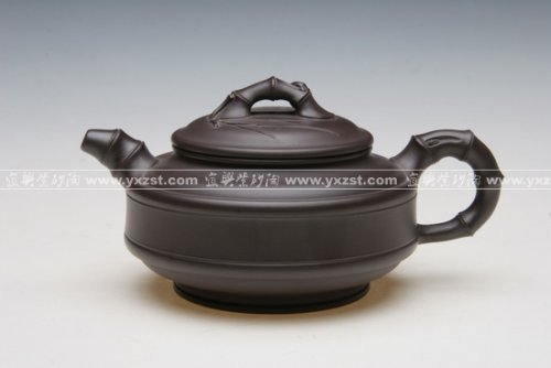 黄丽萍(大)紫砂壶 双线竹鼓 