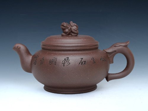 周奇鸣紫砂壶 狮钮永禄壶 