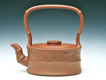 谈曙君紫砂壶 提梁 