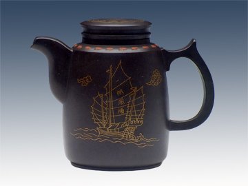 王张坤紫砂壶 镶金鹏程万里 