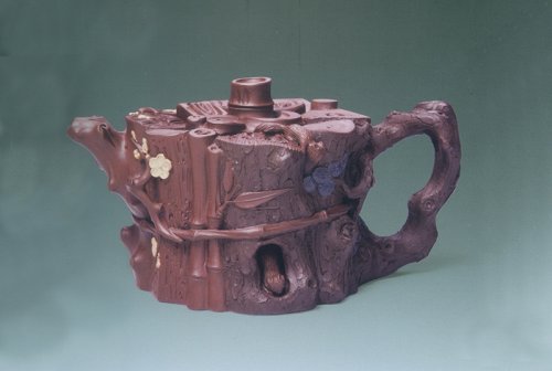 范洪泉紫砂壶 束柴三友壶 