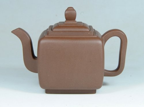 史建中紫砂壶 花卉方壶 