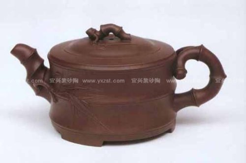 季益顺紫砂壶 上竹段壶 