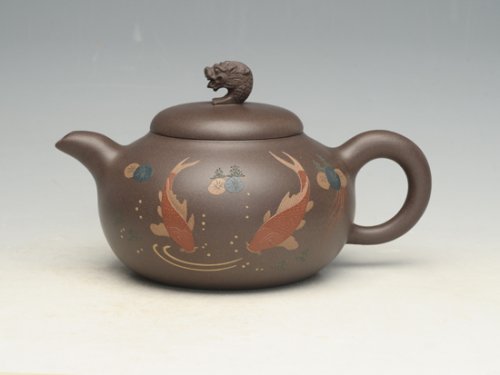 邵慧琴紫砂壶 鲤鱼跃龙门 容量：360cc 