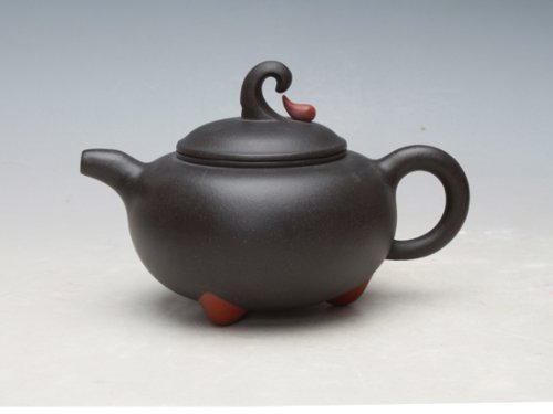 许华强紫砂壶 滴水成金 黑砂 