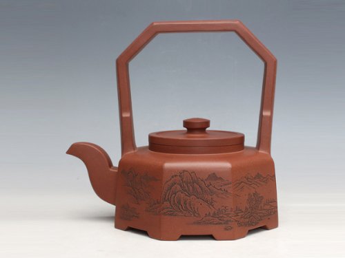 赵阳紫砂壶 八方提梁 