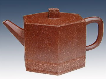 葛陶中紫砂壶 六方云琮 