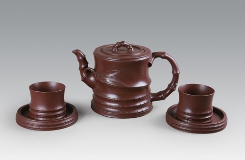 谢曼伦紫砂壶 九头竹根茶具 