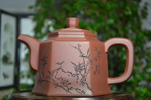 周小军紫砂壶 六方金钟 