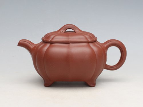 刘成果紫砂壶 腰圆菱花 