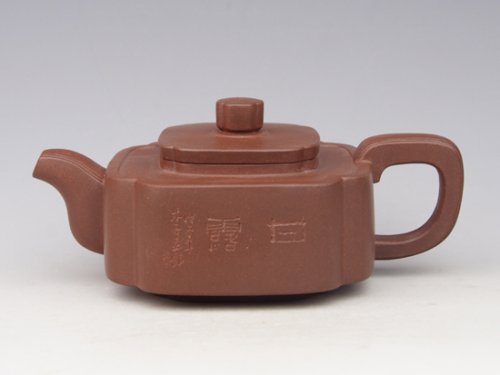 李刚紫砂壶 四方抽角 