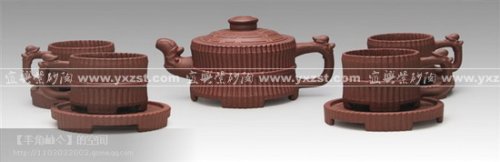 马俊华紫砂壶 龙头一捆竹九件套 