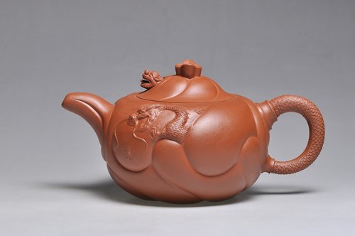 朱俊锋紫砂壶 鱼化龙 