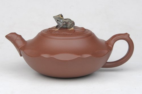 何军紫砂壶 荷叶青蛙 