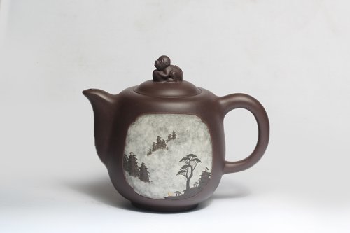 紫砂壶 金猴献瑞 