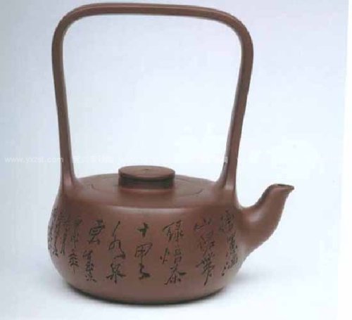 吴群祥紫砂壶 高此乐提梁壶 