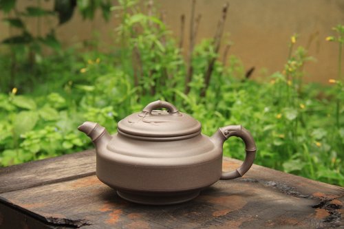 吴群祥紫砂壶 双线竹鼓 