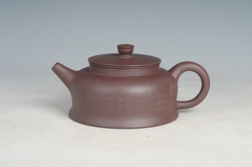 张青萍紫砂壶 扁福 