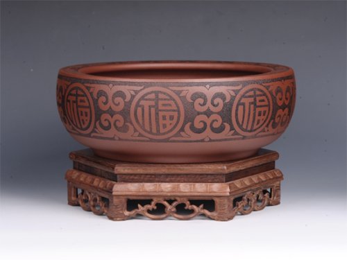 董建平紫砂壶 陶刻水洗 