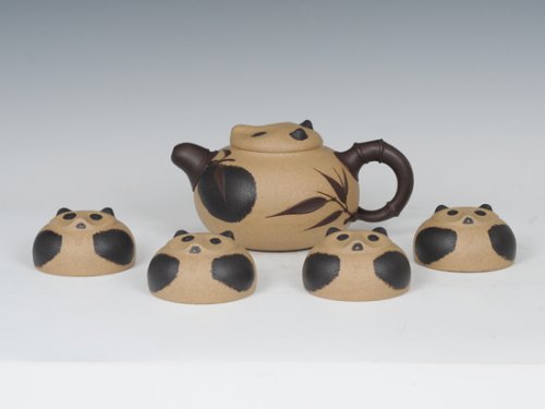 邵文紫砂壶 熊猫套壶 