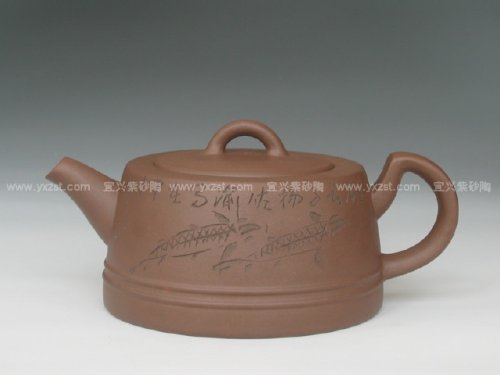公司紫砂壶 双线鱼罩 