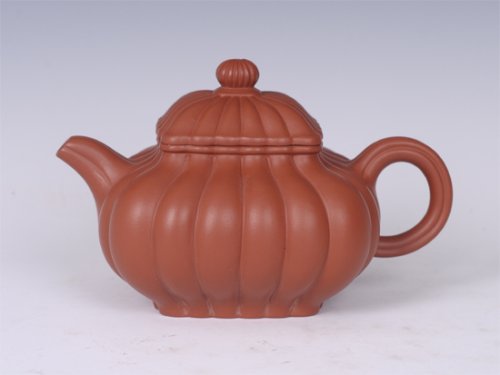 杨春根紫砂壶 四方筋纹 