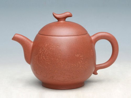 洪美华紫砂壶 春芽壶（画家田茂怀合作）（段泥） 