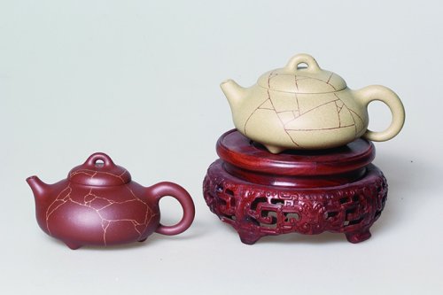毛春英紫砂壶 冰纹石瓢对壶 