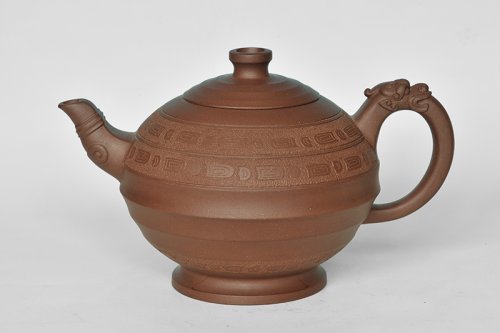 胡永成紫砂壶 青铜龙纹壶 