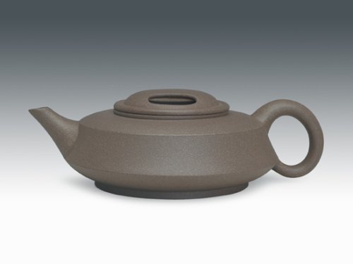 王兰芳紫砂壶 扁牛盖壶 