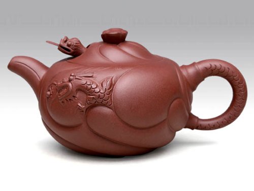 严志军紫砂壶 鱼化龙  泥料：拼紫  容量：350CC 