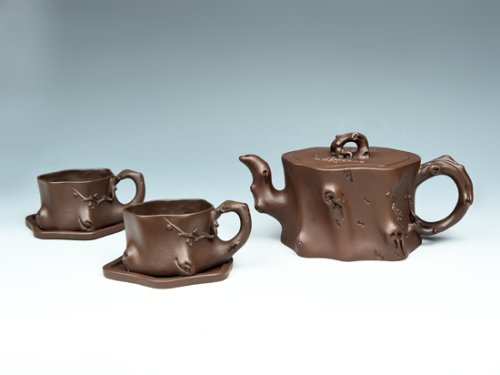 刘亚萍紫砂壶 梅桩套壶 