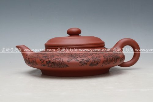 邓承彬紫砂壶 大虚扁 360CC 