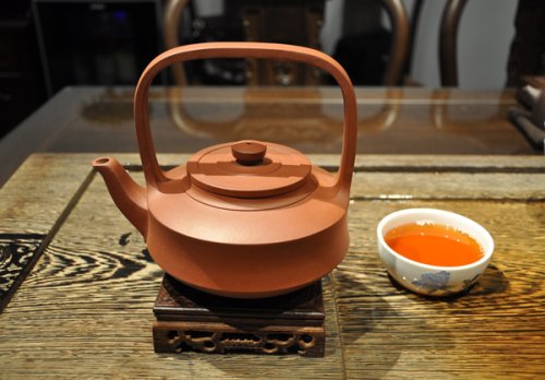 汪晖紫砂壶 提璧提梁 