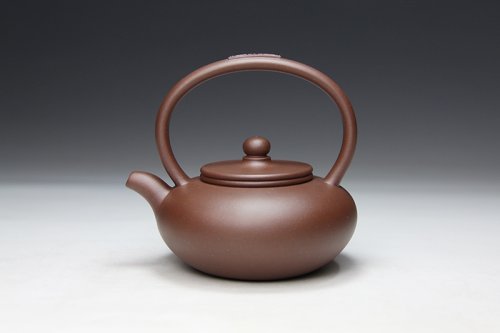李群紫砂壶 黛珠提梁 