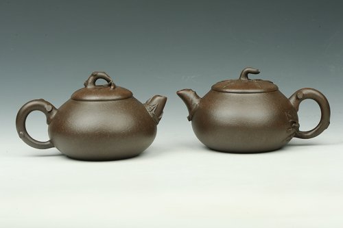 范月琴紫砂壶 家园对壶 