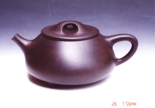 韦钟云紫砂壶 黑石瓢壶 