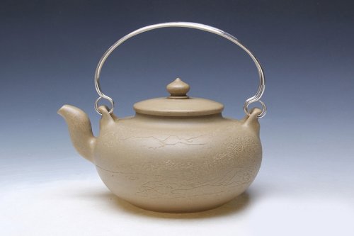 葛武英紫砂壶 旦包四季山水 