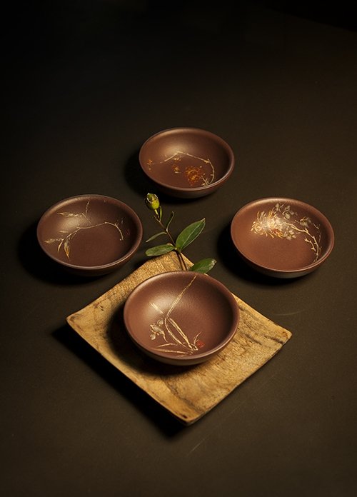 王玉美紫砂壶 四君子杯 