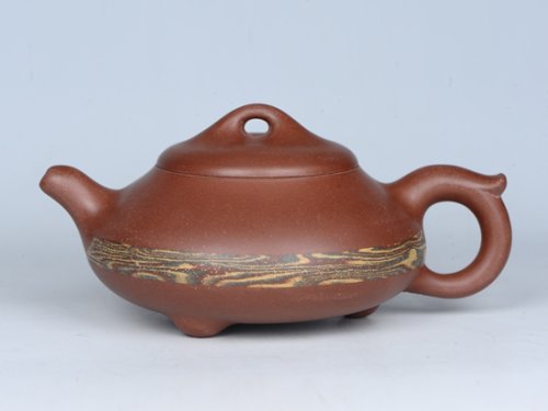 吴建荣紫砂壶 绞泥石瓢 