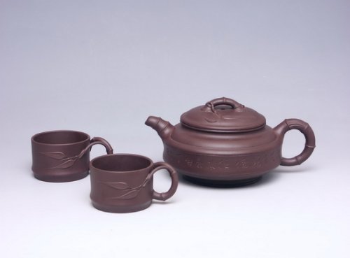 谈言炎紫砂壶 双线竹鼓 