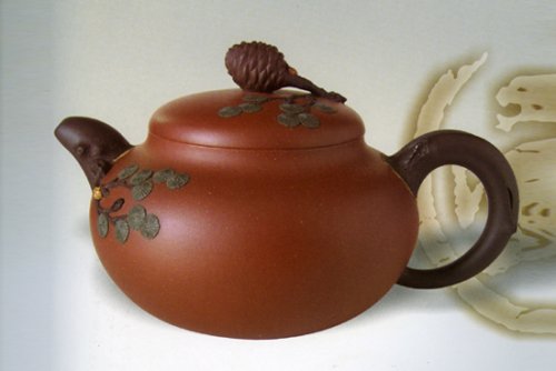 应晓忠紫砂壶 翼松壶 