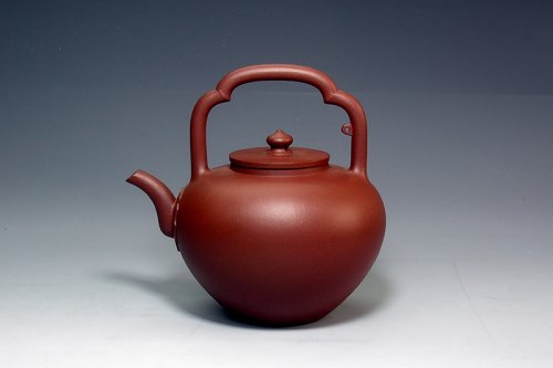 张楠紫砂壶 吴经提梁 