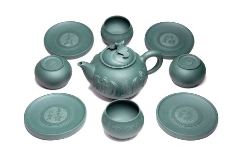 鲍利安紫砂壶 五福拜寿（套）壶 