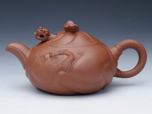 周亚萍紫砂壶 鱼化龙（朱泥） 