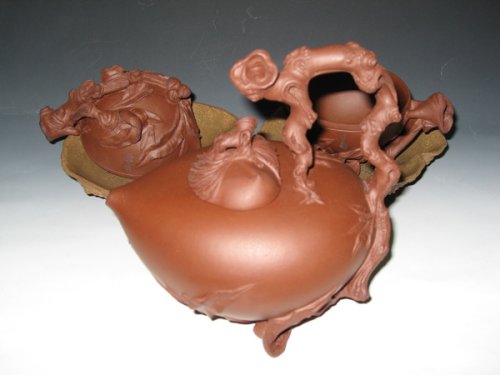 韦钟云紫砂壶 圣桃茶具 