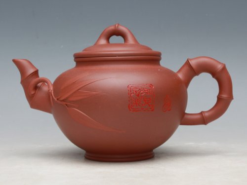 董建平紫砂壶 笑樱竹节 